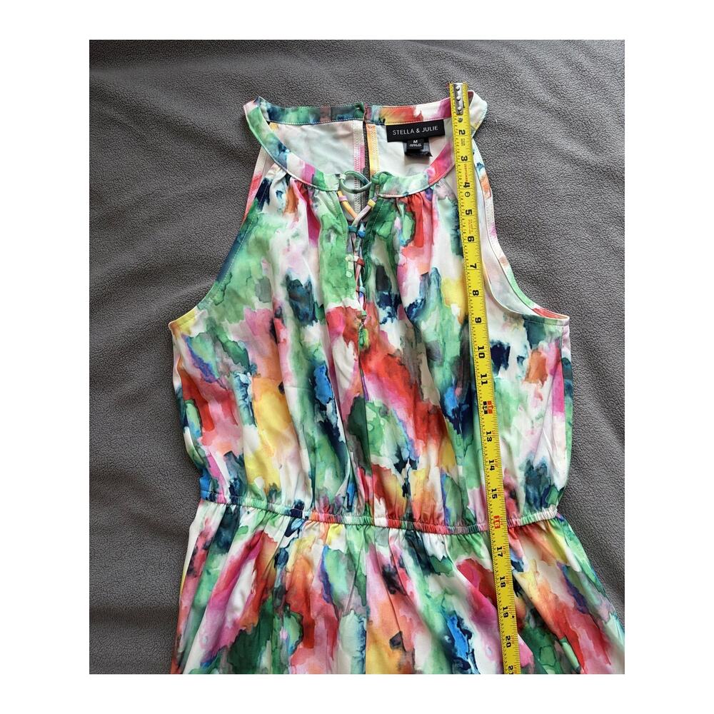 Stella and Julie Maxi Dress Women Medium Pink Green Abstract Floral Organic - Picture 6 of 10